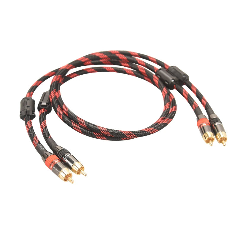 Hi-Fi 2RCA to 2RCA Audio Cable – High Quality 4N OFC, Male-to-Male RCA Cable, Independent Main-Core Shielding, One Pair