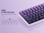 136 Keys Side-Printed PBT Keycaps – Gradient Purple, Double-Shot Shine-Through, OEM Profile, for Gateron MX Switches