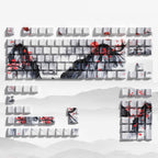 129 Keys Swordsman Keycaps – 5-Side Dye-Sub PBT, Cherry Profile, Side-Printed Shine-Through Keycaps for MX Switches Gaming Keyboard
