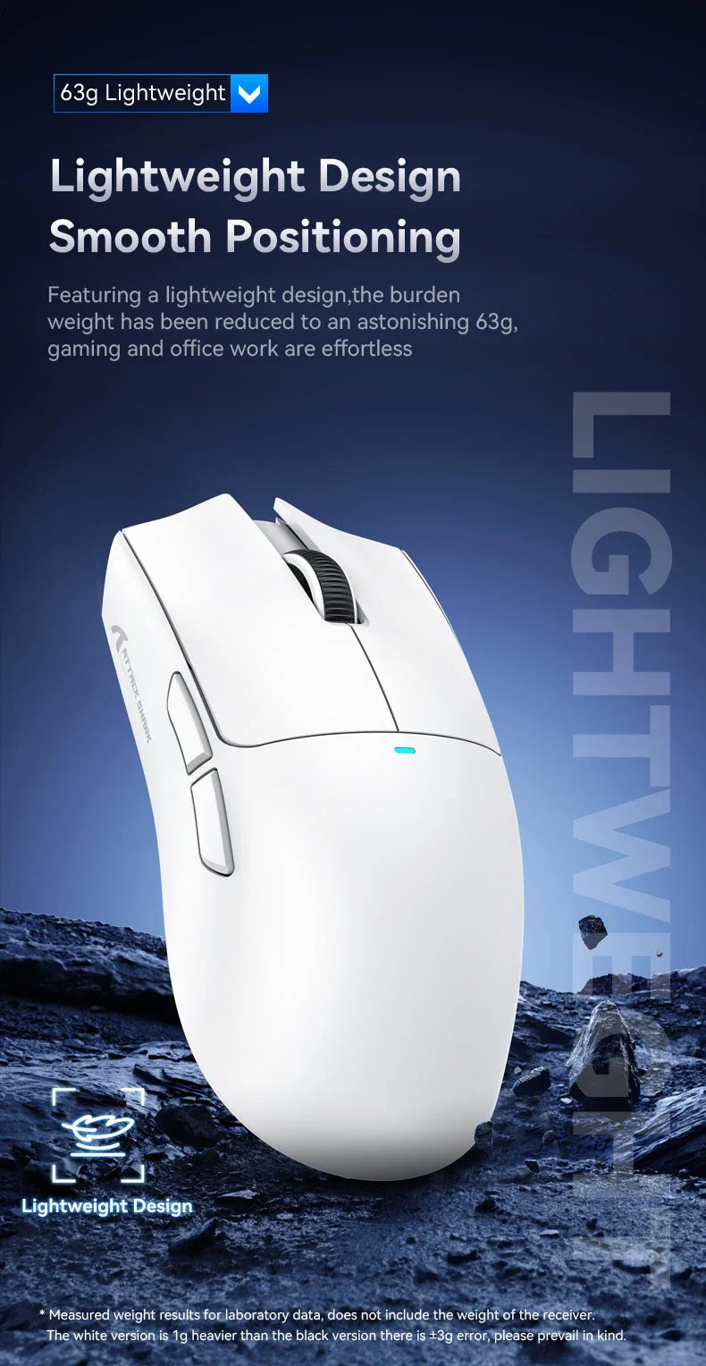 ATTACK SHARK X11 Wireless Gaming Mouse – PAW3311 Sensor, Bluetooth & 2.4G, 400 IPS, RGB, for PC