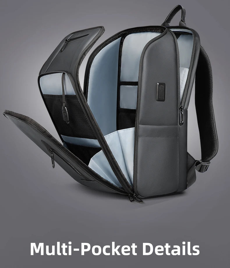 HcanKcan Men's Waterproof Business Backpack - 15.6 Inch Laptop Bag with Large Capacity for Travel, Work & School