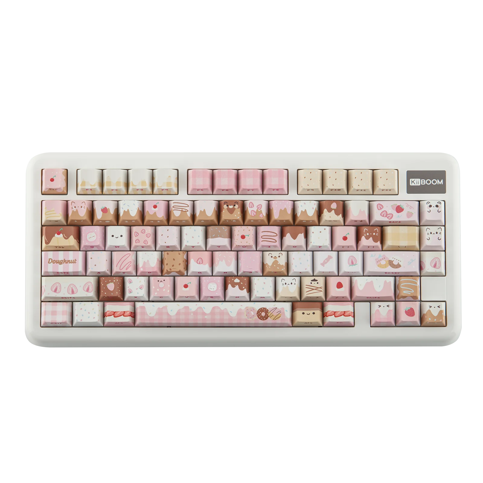 KiiBOOM Dough Fluff Keycap Set – 144 Keys (MOA) / 143 Keys (Cherry), Dye-Sublimation PBT, for 60% / 65% / 75% / TKL / Full-Size Mechanical Keyboards