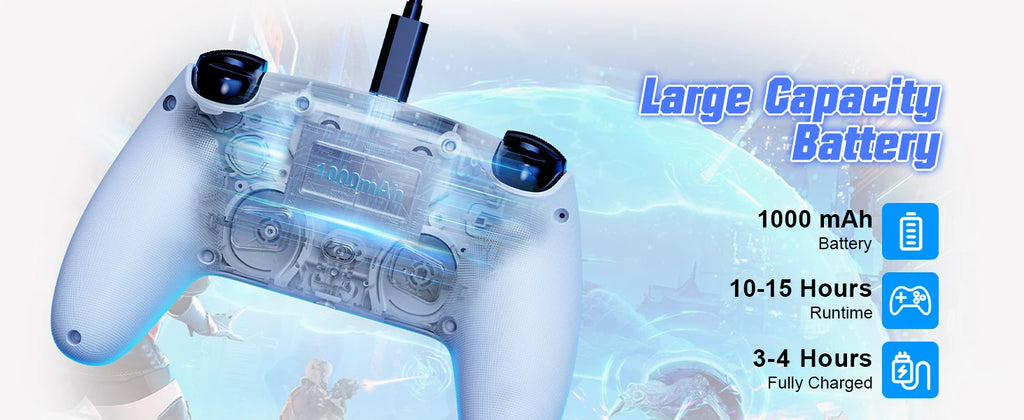 Controller for PS5/Playstion 5 Pro/Slim/PC Wireless Gamepad Hall Effect Trigger RGB Turbo Vibration Programmable Button Joystick