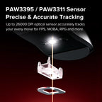 Delux M800 Mini Wireless Gaming Mouse – 46g Ultralight, 2.4G Wireless, RGB, Honeycomb Design, PAW3395/PAW3311, 1KHz Polling, for Small–Medium Hands