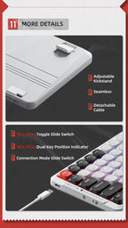 MACHENIKE AIR50 Low-Profile Mechanical Keyboard – 75% Layout, Hot-Swap, RGB Backlit, Tri-Mode, Productivity Keyboard for Laptop & PC