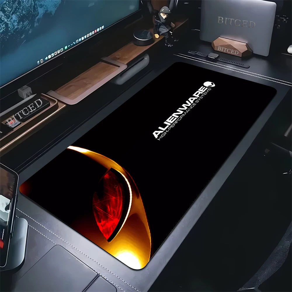 Gamer Desk Mats Alienware Animation PC Gaming Mouse Pad Keyboard Pads Lockrand Mousepad for PC Mouse Carpet 90x40cm