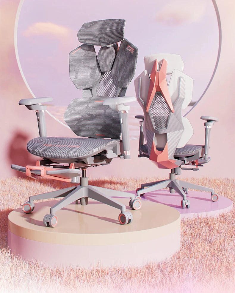 Nordic Luxury Gaming Chair - Ergonomic, Pink, Comfortable Bedroom/Office Designer Furniture