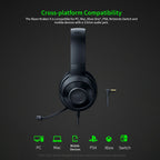 Razer Kraken X Essential Gaming Headset – 7.1 Surround Sound, Cardioid Mic, 40mm Drivers