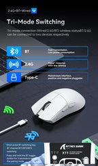 ATTACK SHARK X11 Wireless Gaming Mouse – PAW3311 Sensor, Bluetooth & 2.4G, 400 IPS, RGB, for PC