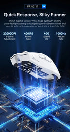 ATTACK SHARK X11 Wireless Gaming Mouse – PAW3311 Sensor, Bluetooth & 2.4G, 400 IPS, RGB, for PC