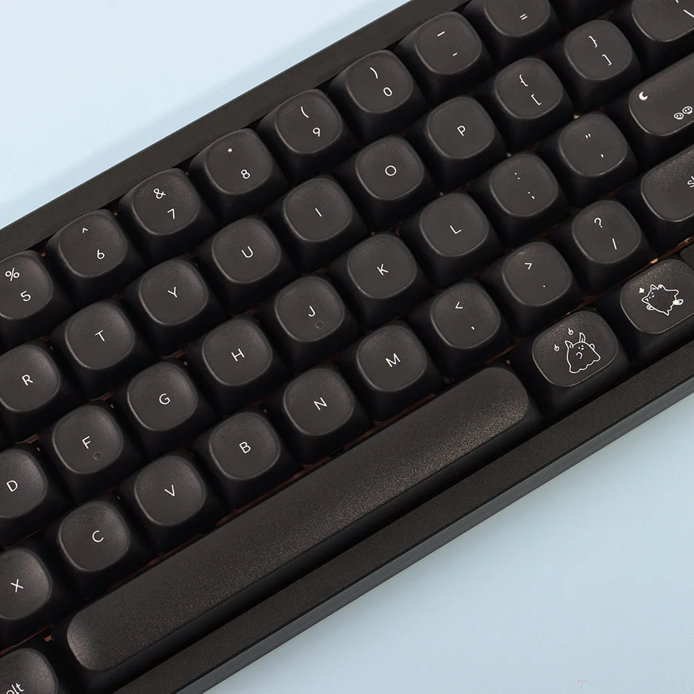 K124 Keycaps Small Font – Black & White PBT, Five-Sided Hot Sublimation, MOA Profile, Thickened 1.8mm, Mechanical Keyboard Keycaps (Wooting Compatible)