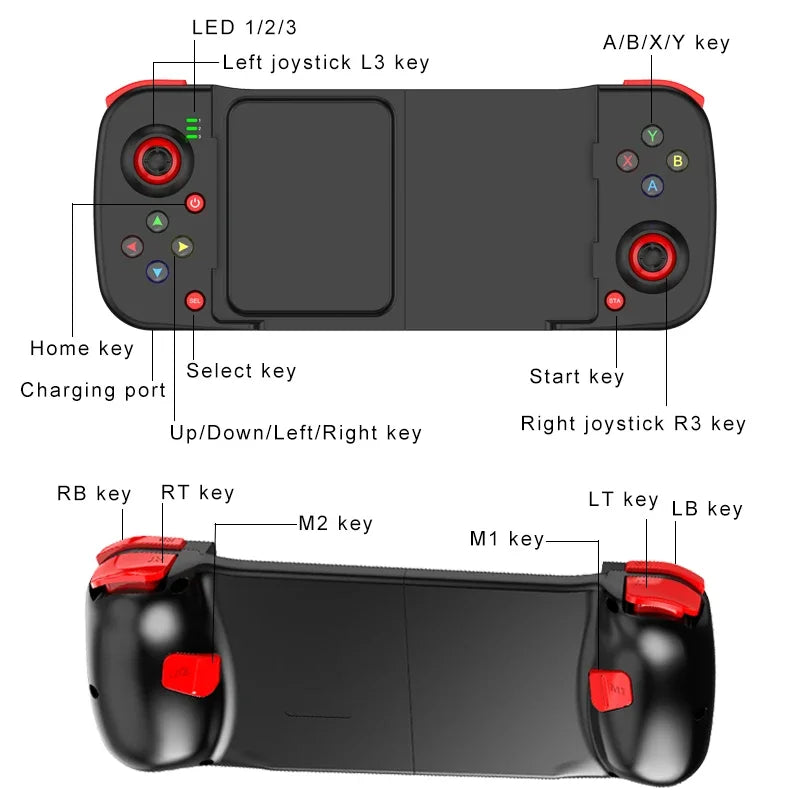 D3 Gamepad Wireless BT5.0 Stretchable Game Controller For Mobile Phone Android IOS Joystick, Gamepad for PS4 SwitchPC