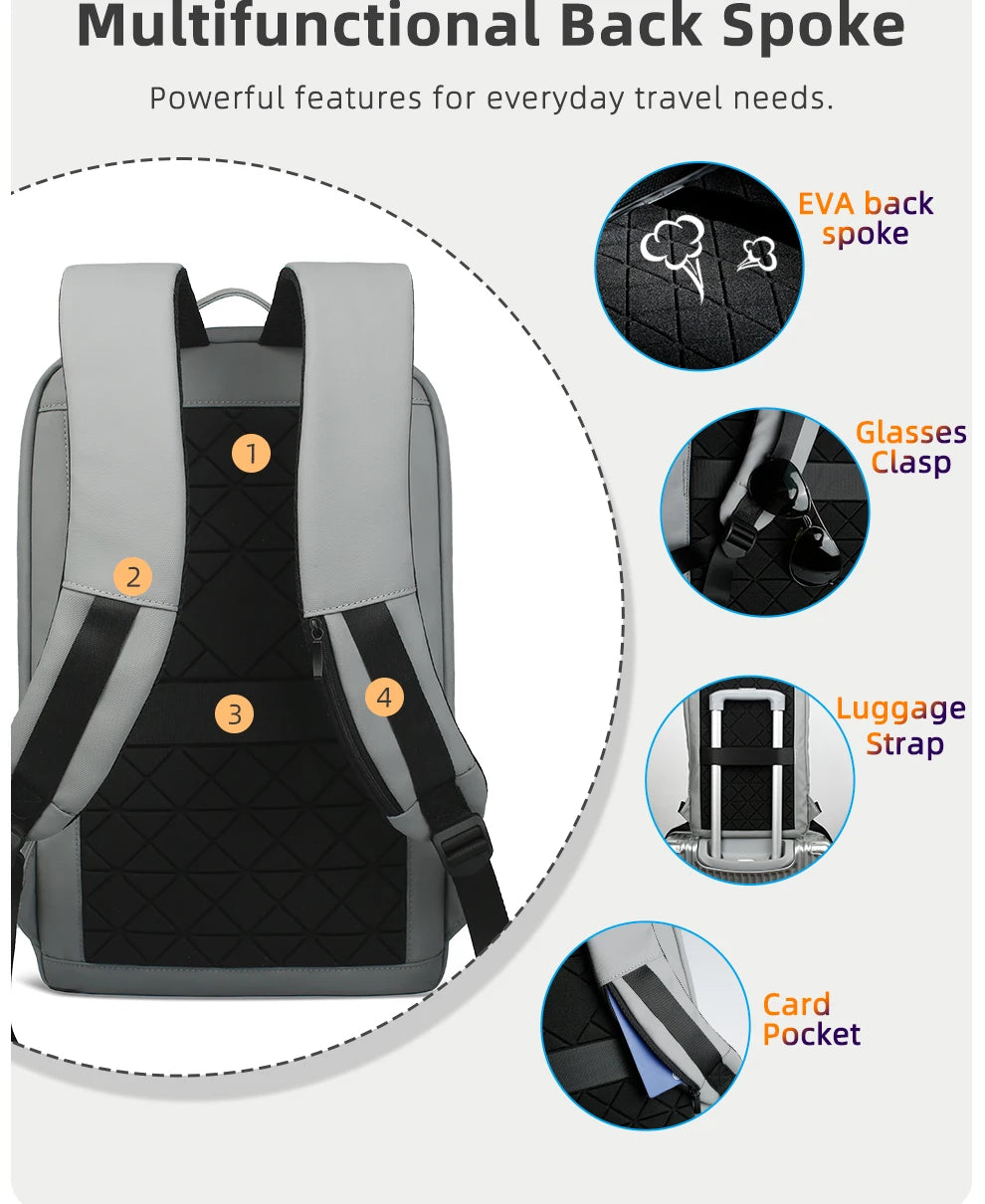 Heroic Knight Business Backpack - 14" Laptop, Waterproof, USB Charging, Multifunctional Travel Backpack