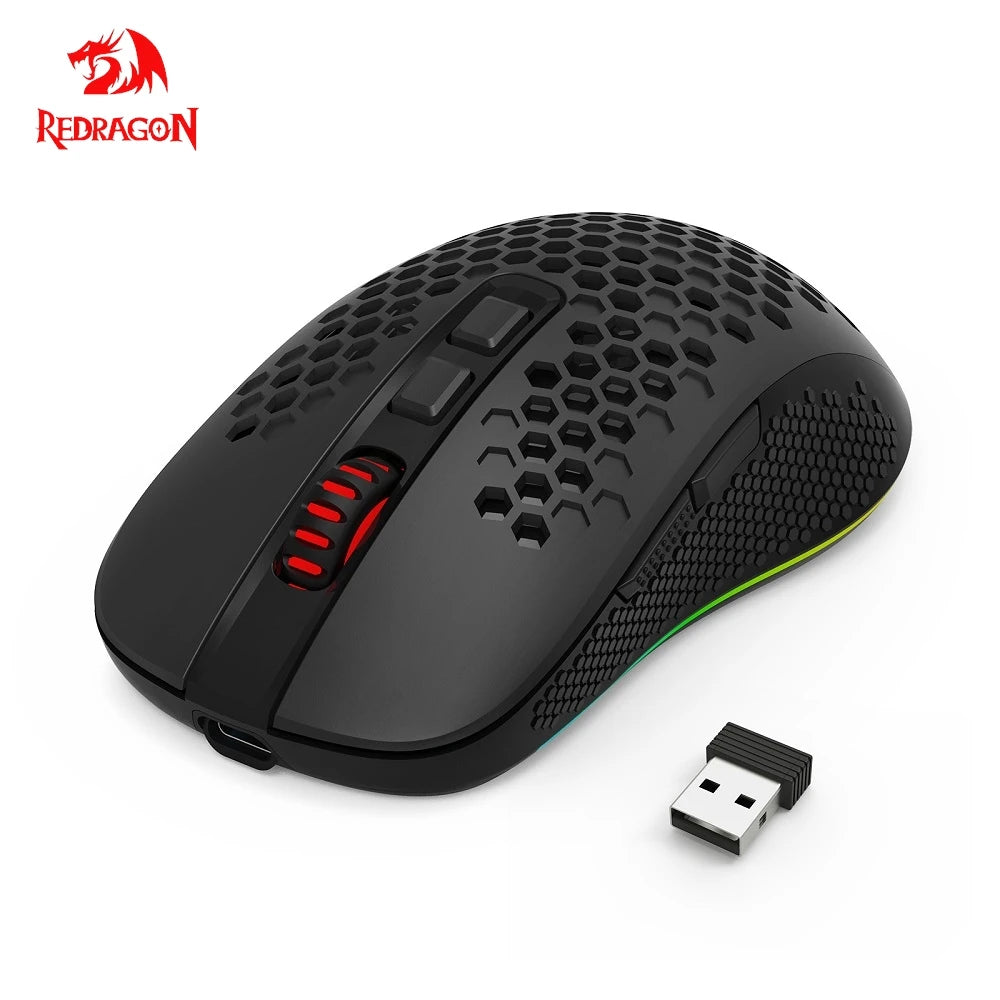 Redragon HANA M694 RGB Gaming Mouse – 7,200 DPI, USB Wired / 2.4G Wireless / Bluetooth Support, 7 Buttons, for PC & Laptop Gamers