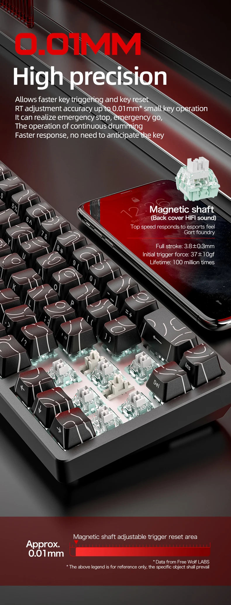 Magnetic Switch Gaming Keyboard – Attack Shark X68HE / FreeWolf F68 / F68 Pro, 8K Wired / 1K Wireless, RGB, Rapid Trigger, Hall Effect