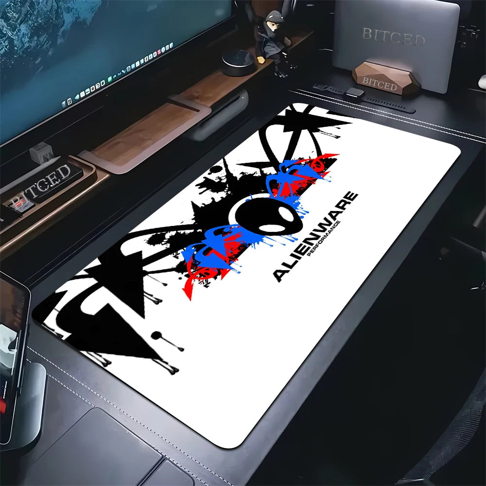 Gamer Desk Mats Alienware Animation PC Gaming Mouse Pad Keyboard Pads Lockrand Mousepad for PC Mouse Carpet 90x40cm