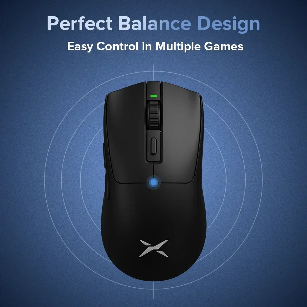 Delux M600 Series Wireless Gaming Mouse – 52g Lightweight, 2.4G Dual-Mode, 26,000 DPI, Macro Support, Rechargeable