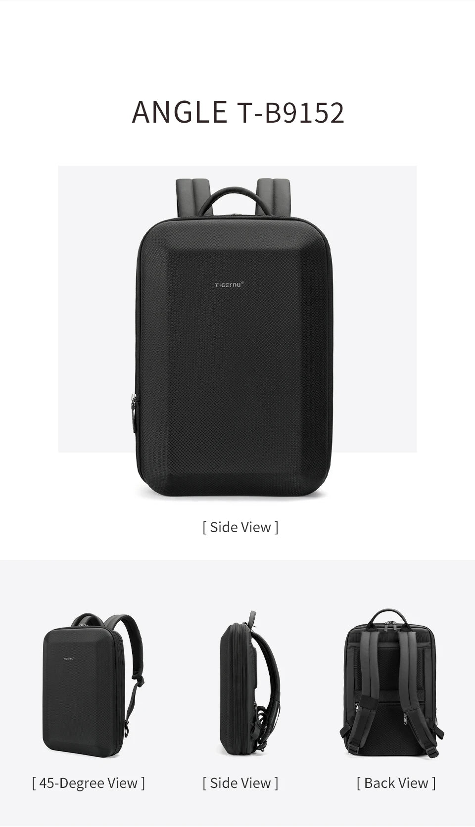 Tigernu Men's 15.6-17 Inch Laptop Backpack - Slim Anti-Theft Travel Backpack for School & Business