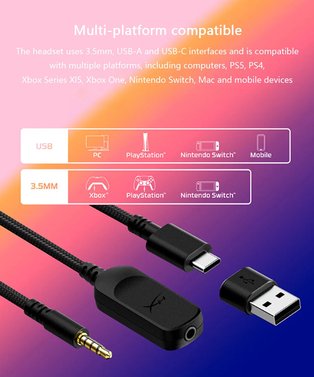 HyperX Cloud III Wired Gaming Headset – DTS Sound, Detachable Mic, USB, PC/PS/Xbox/Switch