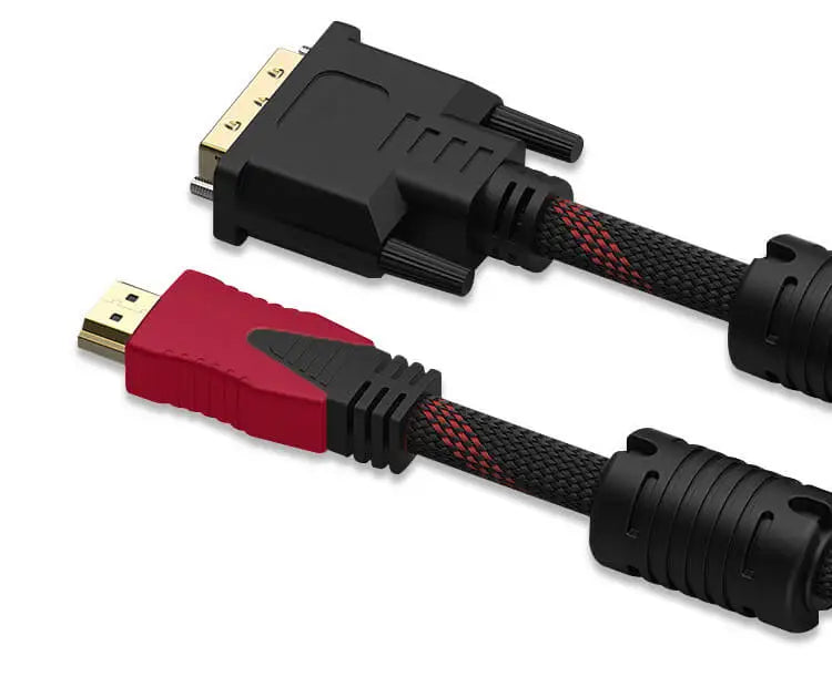 HDMI to DVI Cable – Braided 24+1 to 24+5, 1080P HD Video Connection for Computer, Monitor, TV & Projector