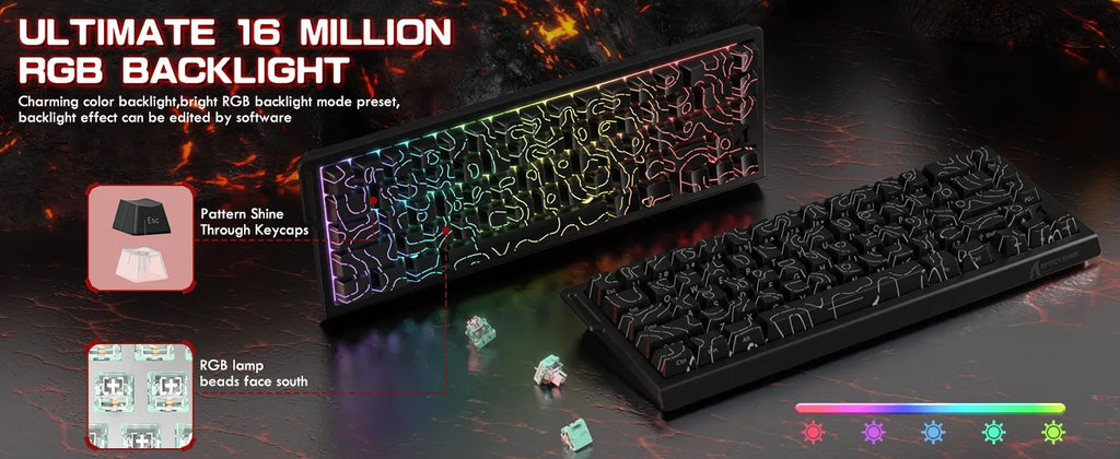 ATTACK SHARK X68 Pro HE Wireless Gaming Keyboard – 8K Polling, Rapid Trigger, Hot-Swap, RGB Backlit, Magnetic Mechanical Switches