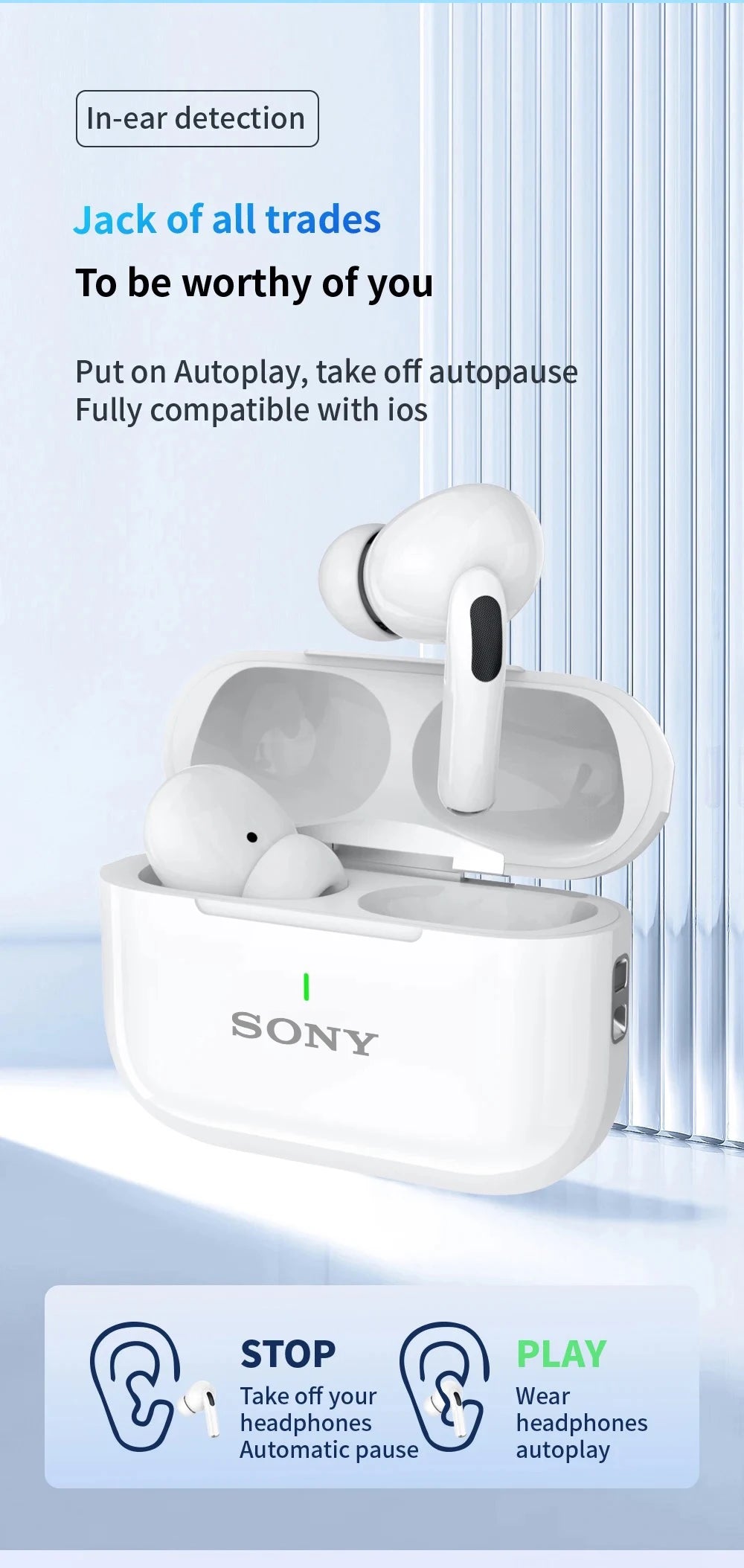 Original SONY A7 Wireless Bluetooth Headphones | Hi-Fi Gaming & Sports Earbuds Headset with Microphone