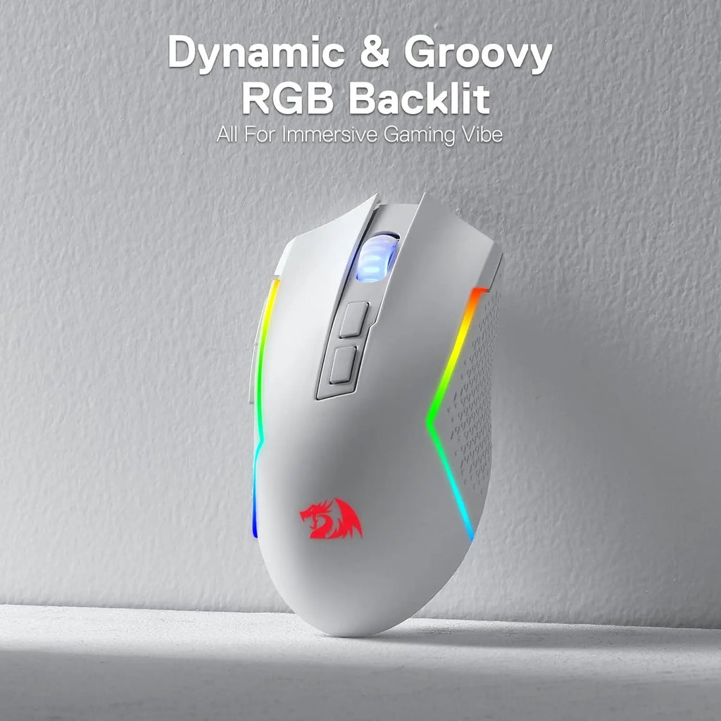 Redragon M693 Gaming Mouse – 3-Mode Connection (Wired / Bluetooth / 2.4G), 8,000 DPI, RGB Backlight, for PC/Mac/Laptop