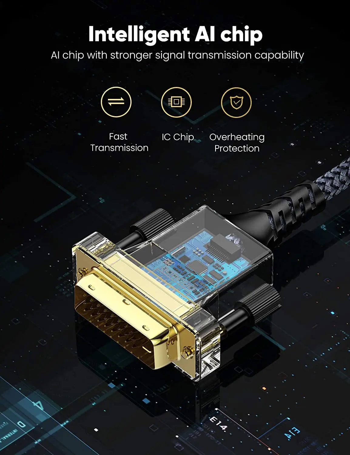 HDMI to DVI-D 24+1 Cable – 1080P HD Adapter for TV, LCD, DVD, XBOX, Male-to-Male Connection