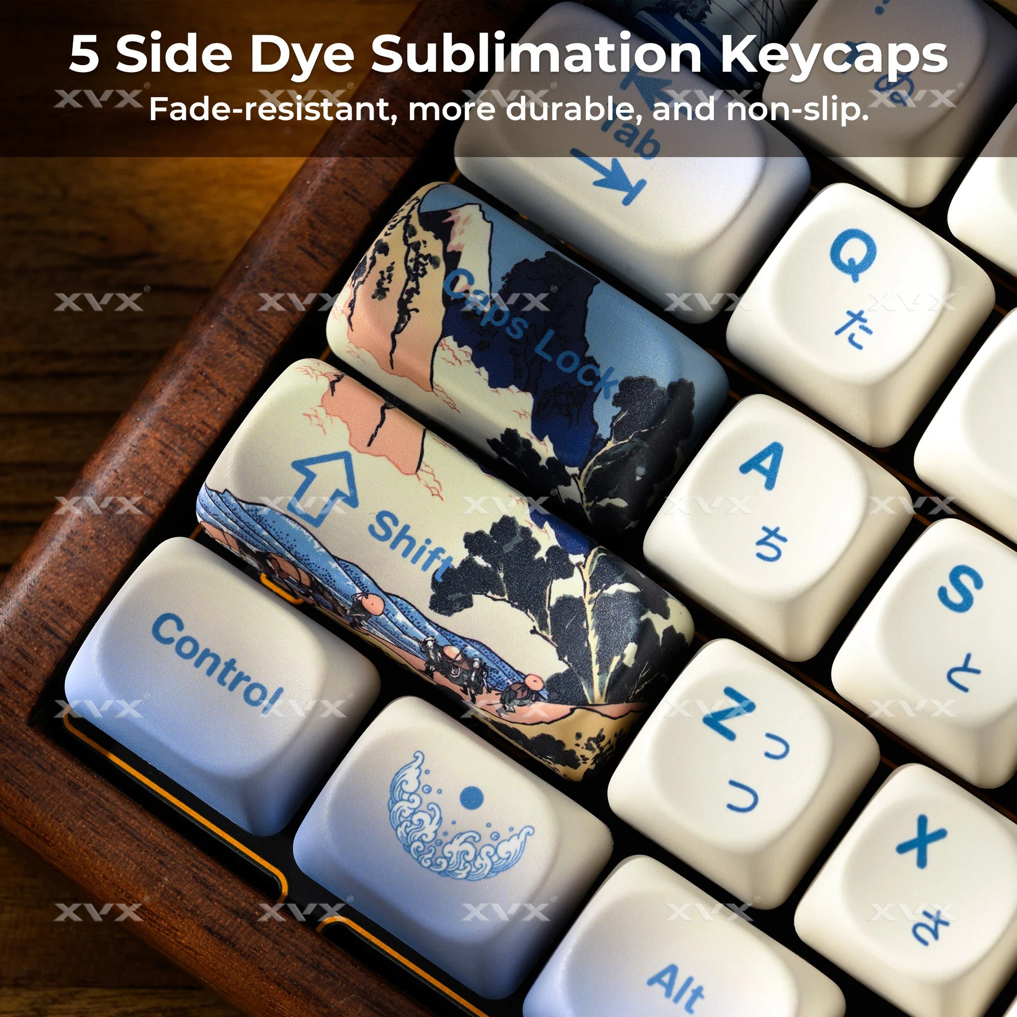 XVX Gradient MOA Keycaps – Japanese Characters, Dye-Sublimation Keycaps for Cherry MX 60/68/75/87/100-Key Keyboards