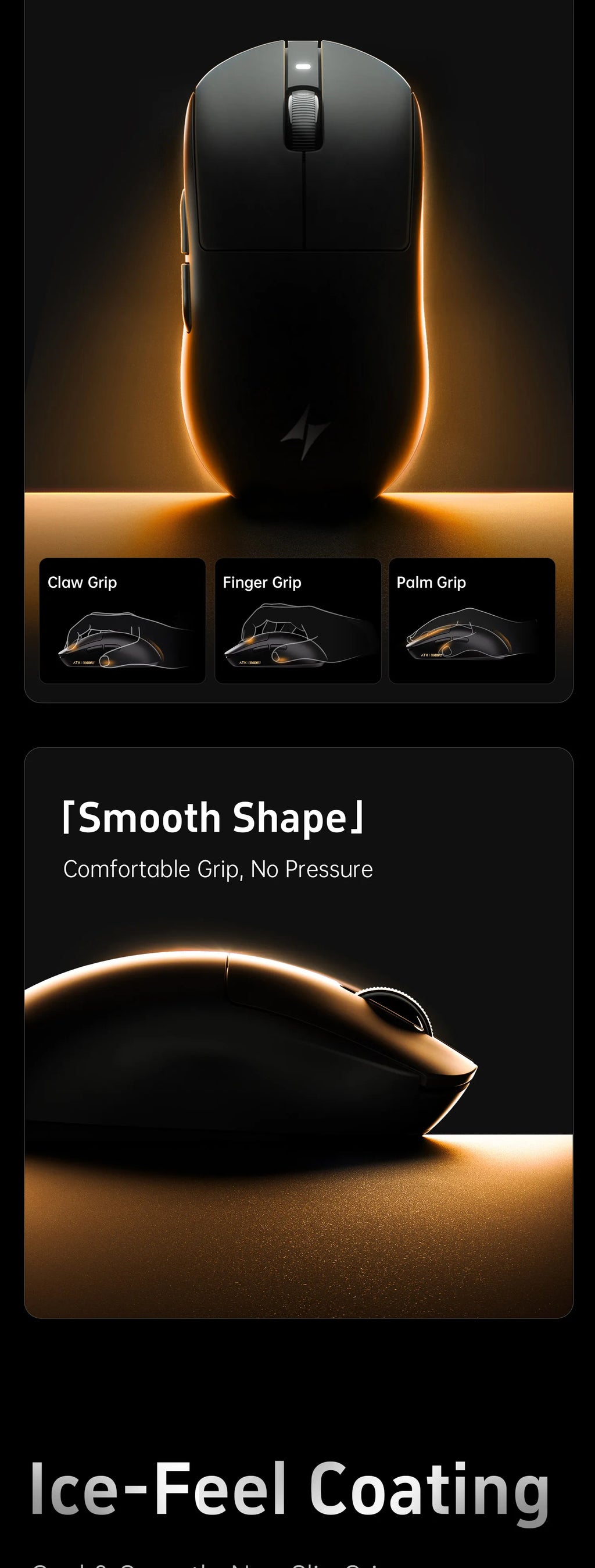 ATK Dragonfly A9 Series Wireless Gaming Mouse – Tri-Mode Connection, PAW3950 Sensor, Nordic 52840 Chip, 8K Polling Rate, 53g Lightweight, for Laptop & PC Gaming