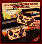 INE Retro Red Pocket Controller - Hall Effect Joysticks, 1000Hz Polling Rate, 6-Axis Gyro, Portable for Switch/PC/Mobile