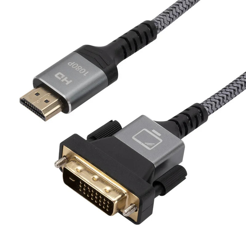 HDMI to DVI-D 24+1 Cable – 1080P HD Adapter for TV, LCD, DVD, XBOX, Male-to-Male Connection