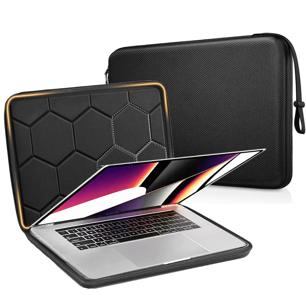13-15.6 inch Laptop Sleeve Bag - Shockproof Waterproof EVA Protective Carrying Case with Straps
