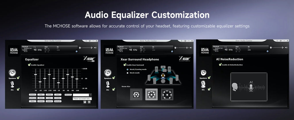 MCHOSE V9 Pro Wireless Gaming Headset – 7.1 Surround Sound, Noise-Canceling Mic, Low Latency