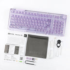 KiiBOOM Phantom 98 Mechanical Keyboard – 98 Keys, Hot-Swappable, Wired / Bluetooth 5.0 / 2.4GHz Wireless, Acrylic Case, Gasket Mount