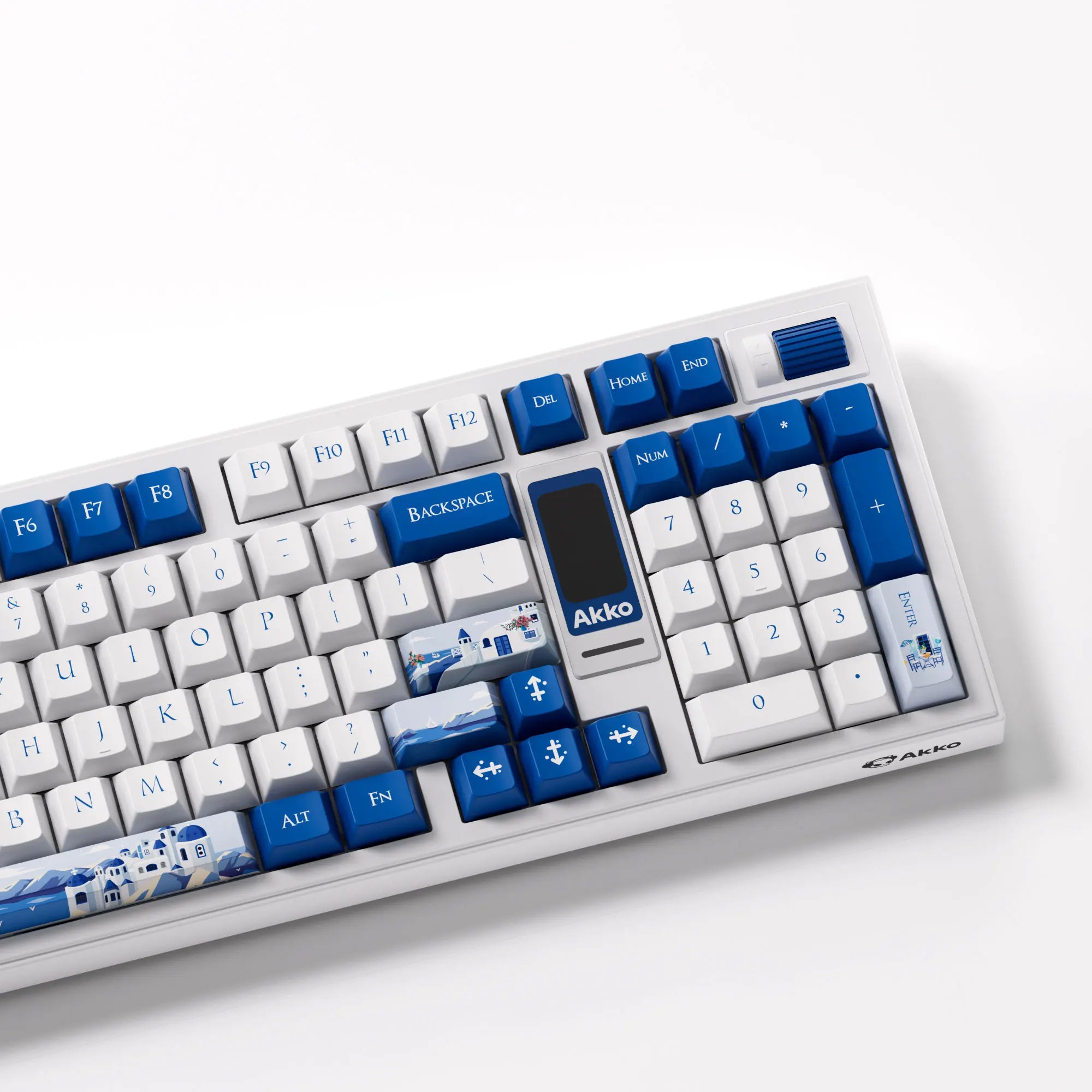 Akko 5098B Santorini Mechanical Keyboard – 96 Keys, Wireless, TFT Screen & Vertical Knob, Hot-Swappable, RGB Backlit, Gasket Mount