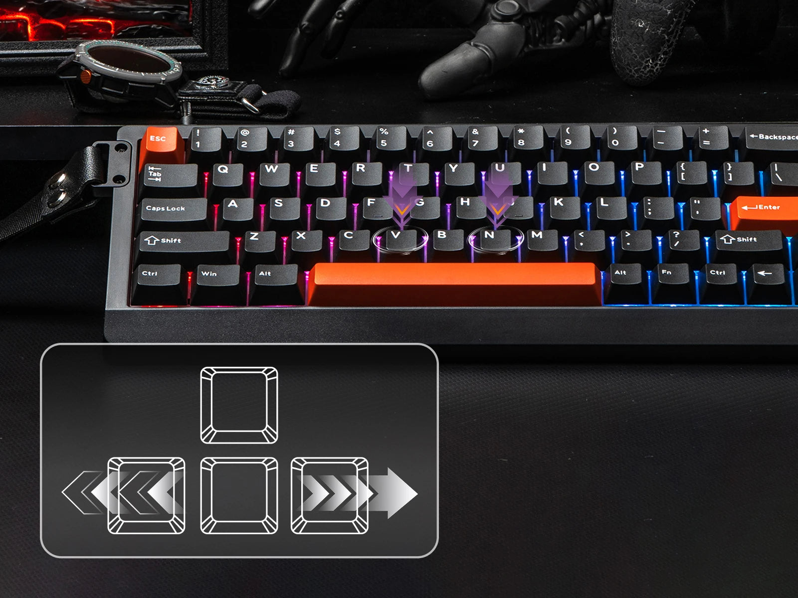 EPOMAKER HE68 Lite Mechanical Keyboard – 65% ANSI US Layout, Tray-Mounted, Wired Hall Effect Magnetic Switch, DKS SOCD, RGB Backlight