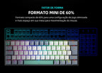 Machenike K500-B61 Mini Mechanical Keyboard – 60%, ABNT2 Layout, RGB Backlight, Hot-Swappable, NKRO, Wired Gaming Keyboard