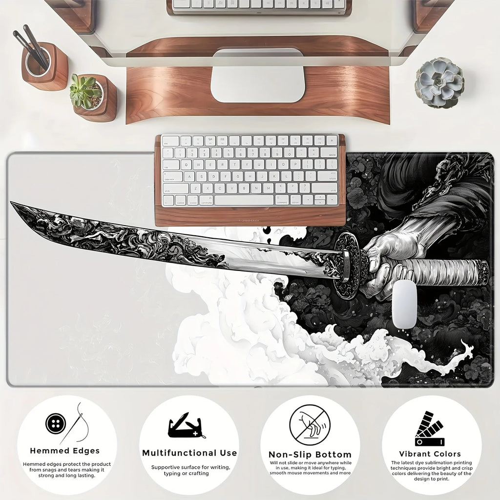 Japanese Katana Mouse Pad Large Computer Office Game Table Mats New XXL Rubber Anti-slip Gaming Keyboard Mousepad Long Desk Pads