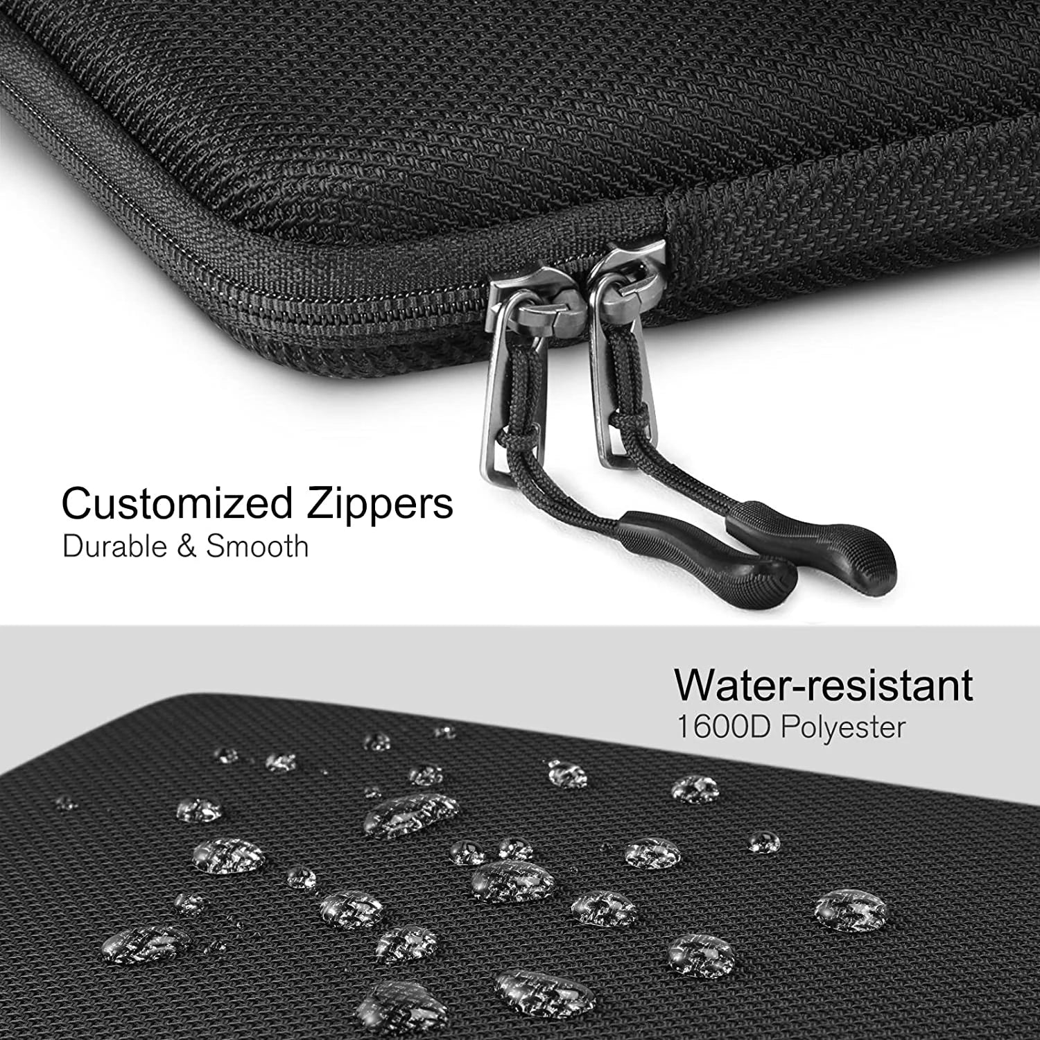 13-15.6 inch Laptop Sleeve Bag - Shockproof Waterproof EVA Protective Carrying Case with Straps