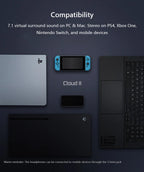 HyperX Cloud II Wired Gaming Headset – Hi-Fi 7.1 Surround Sound, Detachable Mic, USB Sound Card