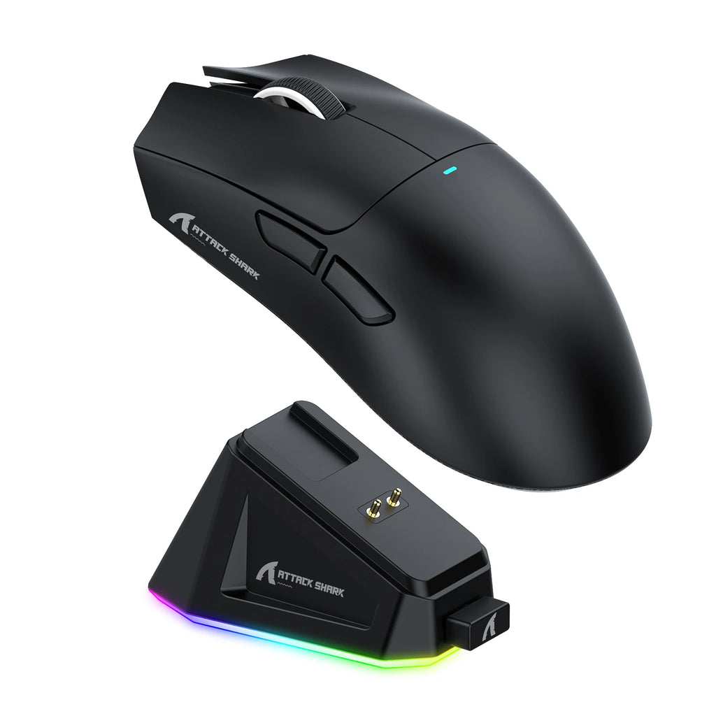 ATTACK SHARK X11 Tri-Mode Gaming Mouse – Bluetooth / 2.4G, PAW3311 Sensor, RGB, Magnetic Charging Dock, Esports Mouse