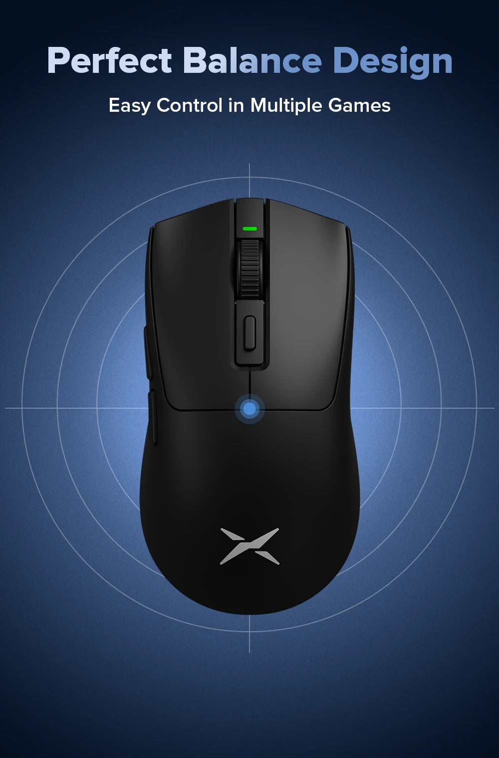 Delux M600 Series Wireless Gaming Mouse – 52g Lightweight, 2.4G Dual-Mode, 26,000 DPI, Macro Support, Rechargeable