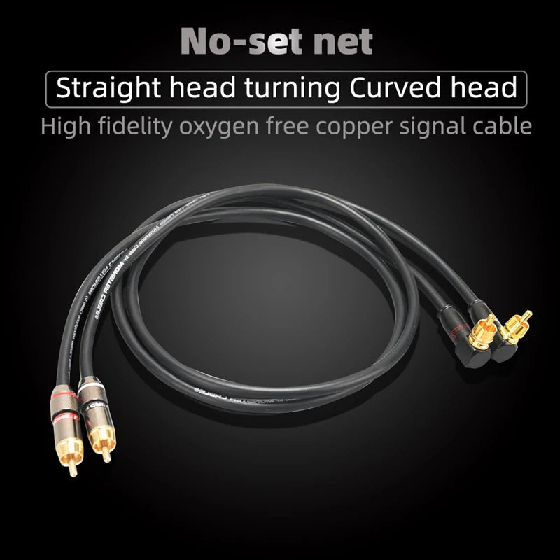 Hi-Fi 2RCA to 2RCA Audio Cable – High Quality 4N OFC, Male-to-Male RCA Cable, Independent Main-Core Shielding, One Pair