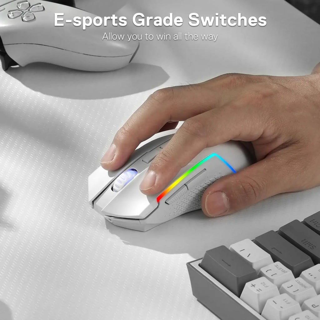 Redragon M693 Gaming Mouse – 3-Mode Connection (Wired / Bluetooth / 2.4G), 8,000 DPI, RGB Backlight, for PC/Mac/Laptop