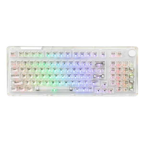 KiiBOOM Phantom 98 Mechanical Keyboard – 98 Keys, Hot-Swappable, Wired / Bluetooth 5.0 / 2.4GHz Wireless, Acrylic Case, Gasket Mount