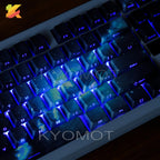 135 Keys Star Sky Theme PBT Double Shot Keycaps Side Print Shine Through Cherry Profile Keycaps for DIY Mechanical Keyboard Caps