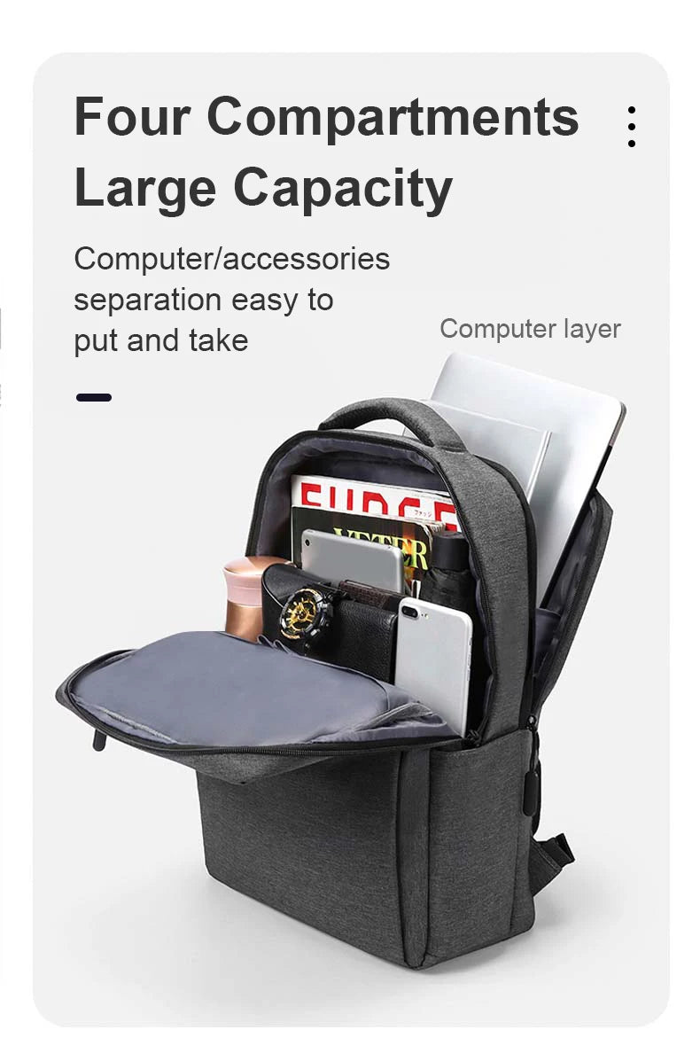 17.3-inch Laptop Backpack - Large Capacity Waterproof Travel Backpack with Multi-Pockets for Men