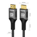 8K HDMI 2.1 Cable – 48Gbps Ultra High-Speed, 4K@120Hz / 8K@60Hz, eARC/ARC, HDCP for PC, Laptop, Projector, HDTV, PS5 (1m/2m/3m)