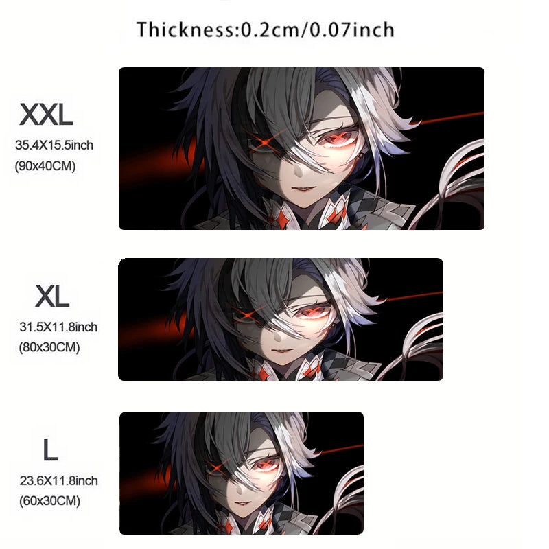 Genshin Impact Arlecchino Mouse Pad Anime Cartoon Girl Keyboard Rug PC Gaming Accessories Mousepad Laptop Speed Desk Mat Carpet